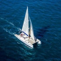 Camping Lac de Thoux Ciela Village Aerial view of a catamaran navigating in the Indian Ocean